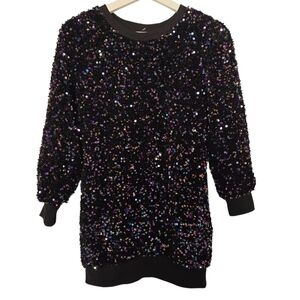 Elegant Black Sequin Kids Dress